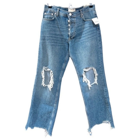 NWT Free People x We the Free Meggie Mid Rise Straight Leg Jeans - Picture 2 of 3